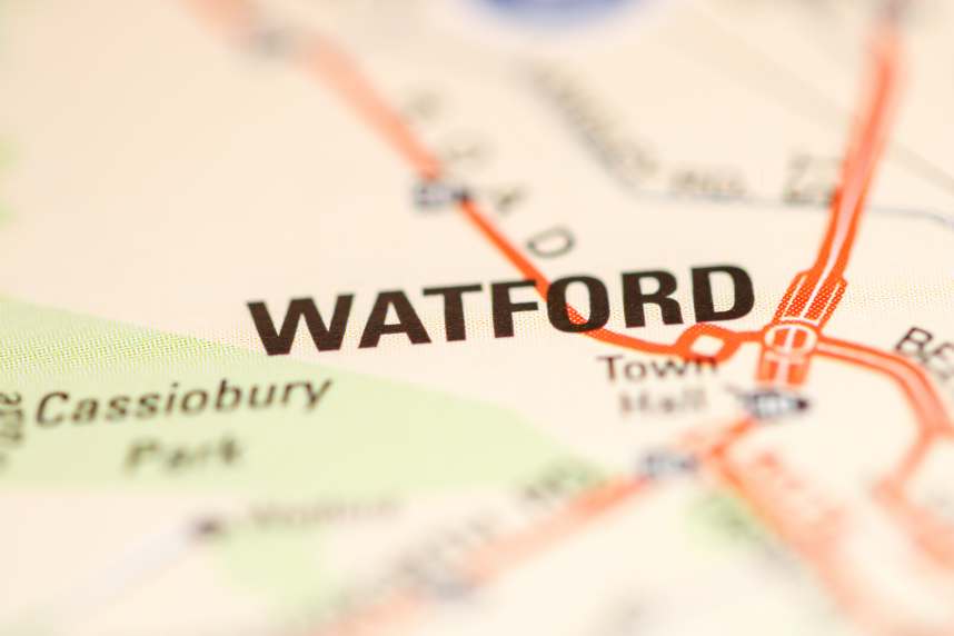 Watford on map