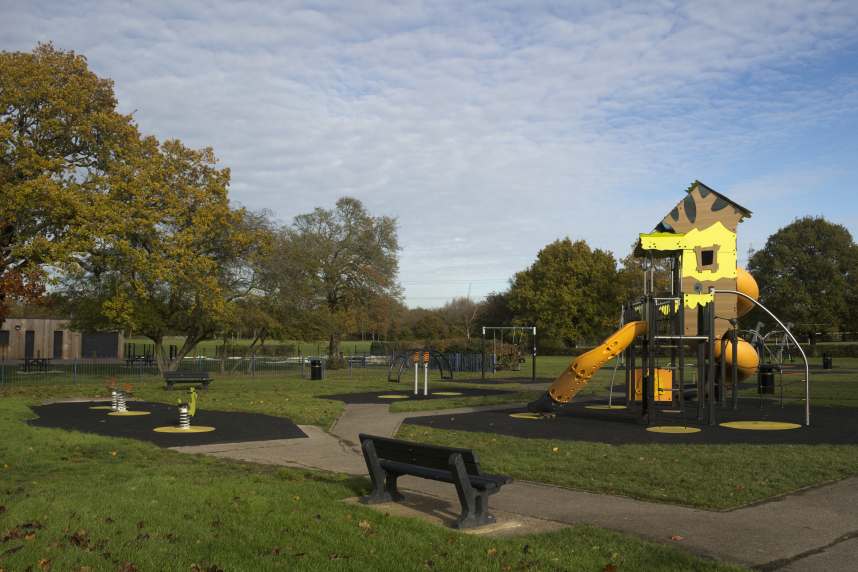 Children's Playground in Wickford Memorial Park, Essex, England