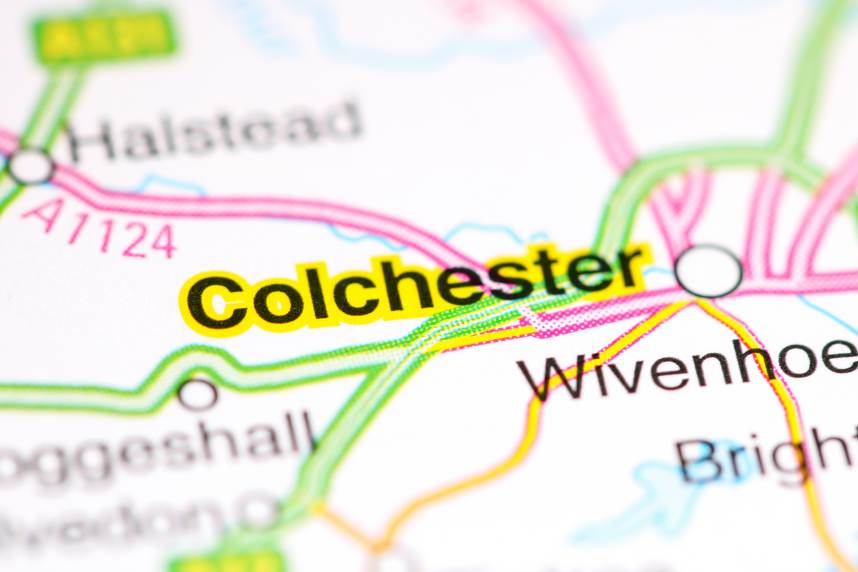 Colchester on UK Map