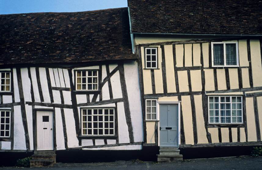 Medieval Timber framed cottages in Lavenham